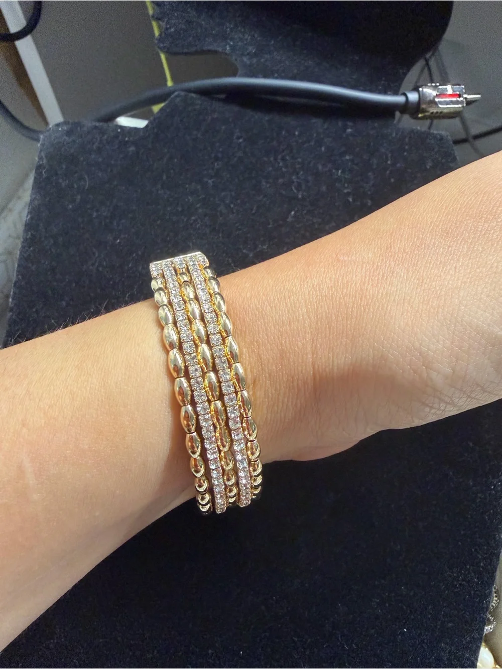 Multi-Row Crystal Stretch Bracelet - Women's Jewelry